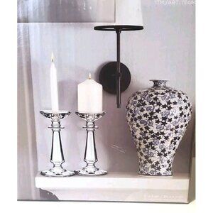 Illuminology by Waterford Panel Cut Crystal Candle Holder 2 Candlesticks - Pair
